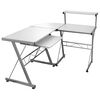 vidaXL Bureau d'ordinateur d'angle Blanc 132x112x99 cm Bois ing&eacute;nierie