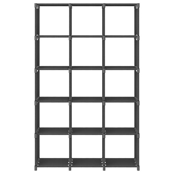 vidaXL Étagère d'affichage 15 cubes Gris 103x30x175,5 cm Tissu