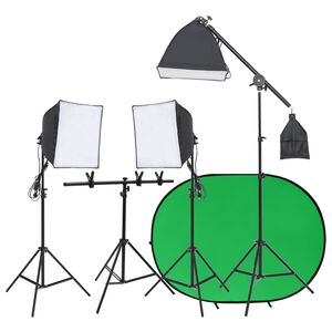 vidaXL Kit de studio photo avec &eacute;clairage et &eacute;cran de fond