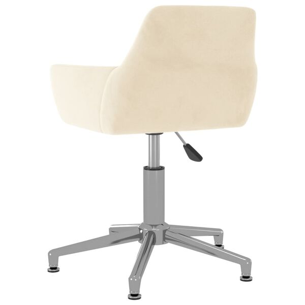 vidaXL Chaise pivotante de salle &agrave; manger Cr&egrave;me Velours