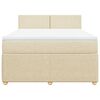 vidaXL Sommier &agrave; lattes de lit avec matelas Cr&egrave;me 140x190 cm Tissu