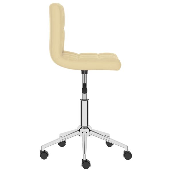 vidaXL Chaise pivotante de salle &agrave; manger Cr&egrave;me Similicuir