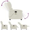 vidaXL Fauteuil inclinable de massage &eacute;lectrique cr&egrave;me velours