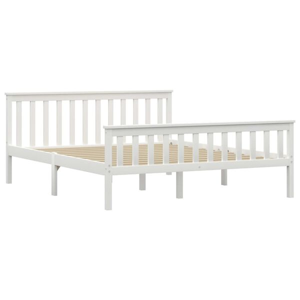 vidaXL Cadre de lit sans matelas blanc bois de pin massif 160x200 cm