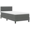 vidaXL Lit &agrave; ressorts avec matelas Gris fonc&eacute; 80 x 200 cm tissu