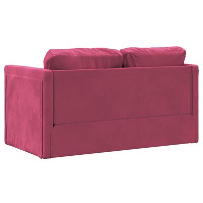 vidaXL Canapé-lit 2 en 1 rouge bordeaux 122x204x55 cm velours