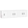 vidaXL Ensemble de meubles TV 3 pcs Blanc brillant Bois d'ing&eacute;nierie