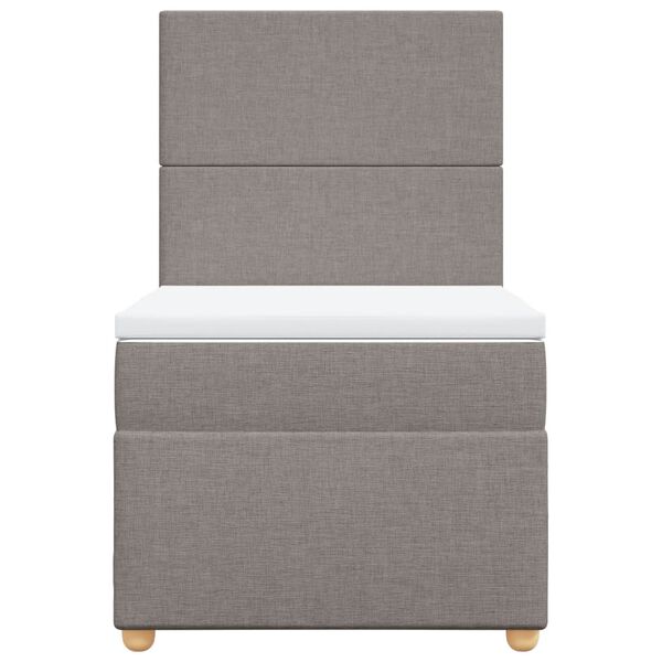 vidaXL Sommier &agrave; lattes de lit avec matelas Taupe 90x200 cm Tissu