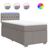 vidaXL Sommier &agrave; lattes de lit avec matelas Taupe 90x190 cm Tissu
