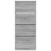 vidaXL Armoire &agrave; chaussures 4 tiroirs rabattables sonoma gris