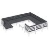 vidaXL Salon de jardin 12 pcs avec coussins blanc bois de pin