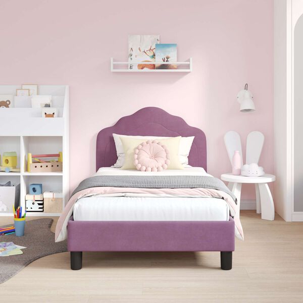 vidaXL Cadre de lit pour enfants avec t&ecirc;te de lit Violet 80 x 160 cm