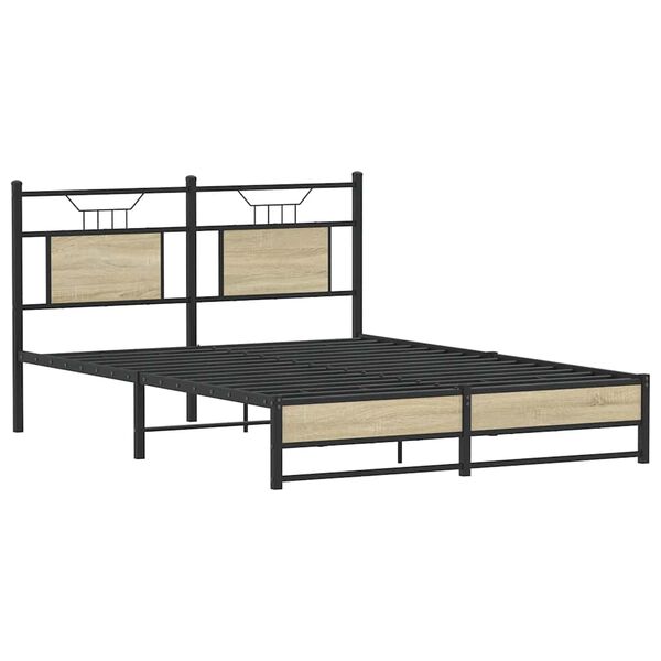 vidaXL Cadre de lit sans matelas chêne sonoma 137x190 cm