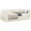 vidaXL Cadre de lit d'angle avec matelas Cr&egrave;me 100 x 200 cm Velours