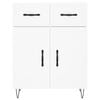 vidaXL Buffet haut Blanc 69,5x34x180 cm Bois d'ing&eacute;nierie