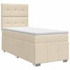 vidaXL Lit boxspring avec matelas Cr&egrave;me 90 x 200 cm Tissu