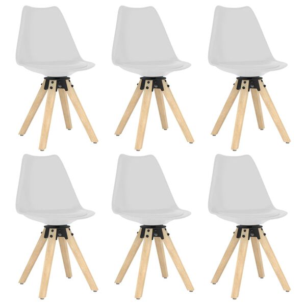 vidaXL Chaises pivotantes &agrave; manger lot de 6 blanc PP