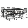 vidaXL Ensemble &agrave; manger de jardin 7 pcs Noir Rotin PVC