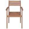 vidaXL Chaises de jardin empilables avec coussins lot de 6 Teck solide