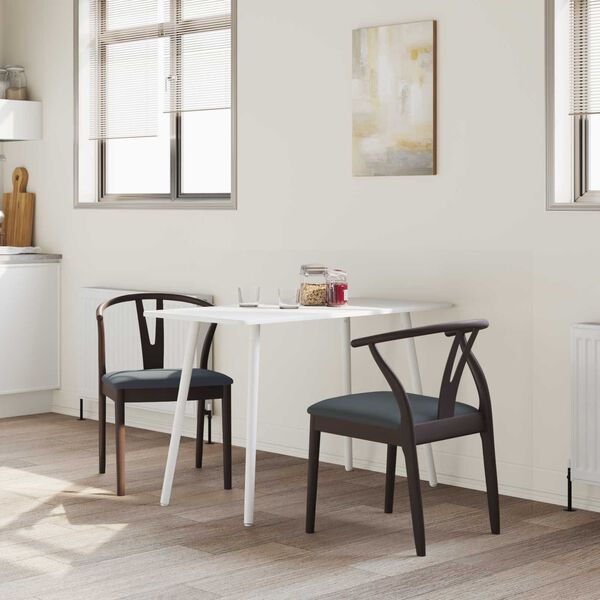 vidaXL Chaise de salle &agrave; manger 2 pcs Marron clair et noir
