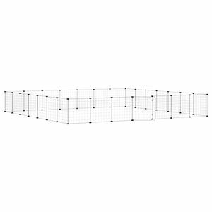 vidaXL Cage animaux de compagnie &agrave; 28 panneaux et porte Noir 245x245x35 cm