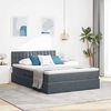 vidaXL Lit de Rangement avec matelas Gris fonc&eacute; 140 x 190 cm Velours