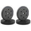 vidaXL Plaques de poids 4 pc 10 kg Noir Ciment et sable de fer