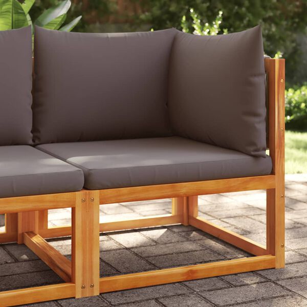vidaXL Canap&eacute; d'angle de jardin avec coussins en bois d'acacia et corde
