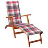 vidaXL Chaise longue d'ext&eacute;rieur repose-pied et coussin Acacia solide