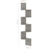 vidaXL &Eacute;tag&egrave;re d'angle murale gris b&eacute;ton 19x19x123cm bois d'ing&eacute;nierie