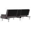vidaXL Canap&eacute;-lit avec porte-gobelets gris similicuir