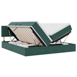 vidaXL Lit de Rangement avec t&ecirc;te de lit 2 pi&egrave;ces Vert fonc&eacute;