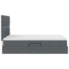 vidaXL Lit avec rangement et LED Gris fonc&eacute; 140 x 190 cm Velours
