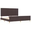 vidaXL Cadre de lit avec t&ecirc;te de lit Marron fonc&eacute; 200 x 200 cm tissu