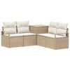 vidaXL Ensemble de Canap&eacute;s 5 pc Beige et blanc cr&egrave;me