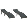 vidaXL Chaises longues lot de 2 et coussins gris clair r&eacute;sine tress&eacute;e