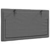 vidaXL Coussin de t&ecirc;te de lit Hanko gris fonc&eacute; 80 cm tissu