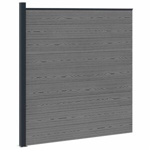 vidaXL Panneau de cl&ocirc;ture WPC et Aluminium Gris