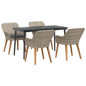 vidaXL Ensemble de salle &agrave; manger pour jardin 5 pcs Gris clair
