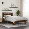 vidaXL Cadre de lit sans matelas ch&ecirc;ne fum&eacute; 90x190 cm