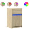 vidaXL Armoires de chevet et lumi&egrave;res LED 2 pcs ch&ecirc;ne sonoma