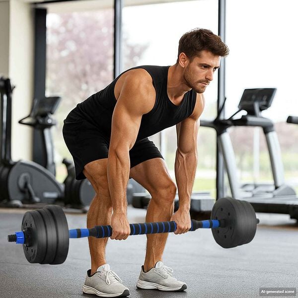 vidaXL Set d'halt&egrave;res 2-en-1 Noir et Bleu 121 x 19,5 x 19,5 cm