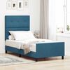 vidaXL Lit &agrave; ressorts avec t&ecirc;te de lit Bleu fonc&eacute; 90 x 190 cm Velours