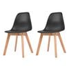 vidaXL Chaises &agrave; manger lot de 2 Noir Plastique
