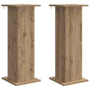 vidaXL Support de Plante 2 pcs Ch&ecirc;ne artisanal 30,5 x 30 x 80,5 cm