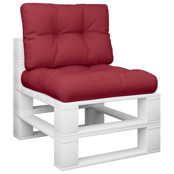 vidaXL Coussins de palette lot de 2 rouge bordeaux tissu