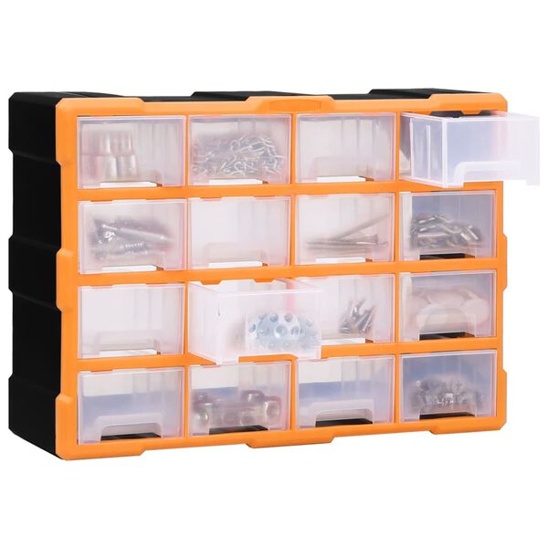 vidaXL Organisateur multi-tiroirs avec 16 tiroirs centraux 52x16x37 cm