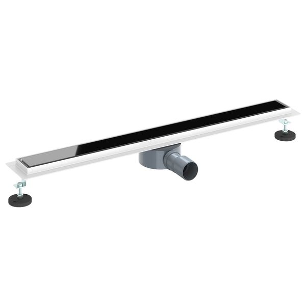 vidaXL Drain de douche avec couvercle en verre et siphon &agrave; 360&deg; 80 cm