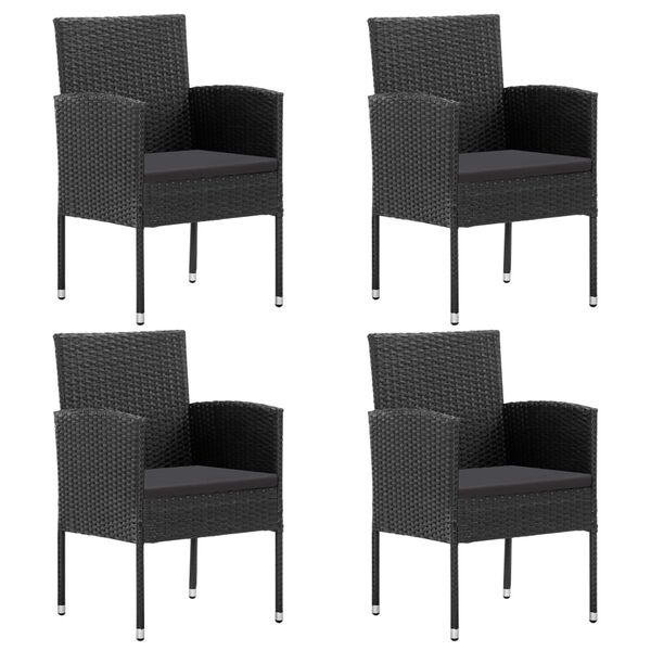 vidaXL Ensemble &agrave; manger de jardin 5 pcs Noir