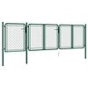 vidaXL Portail de jardin en acier vert 400 x 75 cm